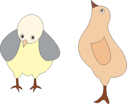 Vector graphics of two chickens