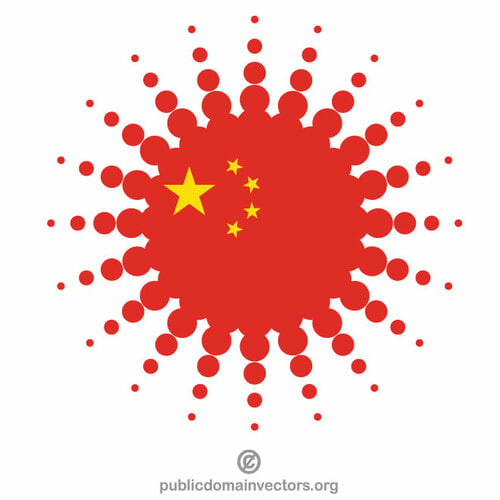 中国国旗ハーフトーンデザイン要素