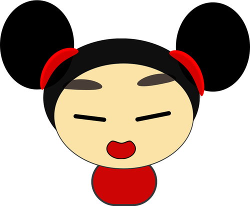 Vector Illustrasjon av smilende kinesisk jente avatar