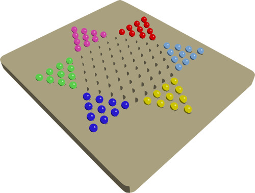 בתמונה וקטורית לוח משחק דמקה סינית