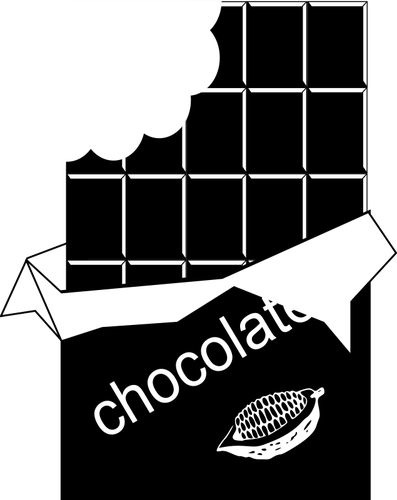 Vector de dibujo de chocolate blanco y negro mordido