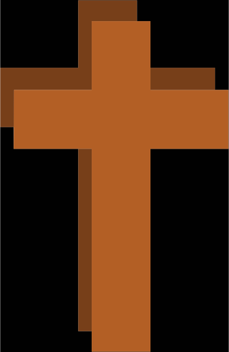 Croce cristiana con disegno vettoriale di ombra
