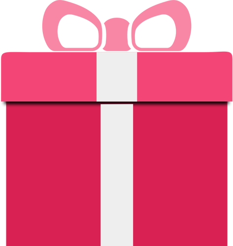 Vektor gambar close-up kotak hadiah pink