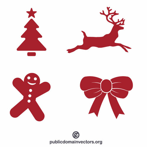 Silhouettes d’icônes de Noël