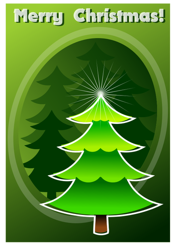 緑の色ベクトル画像でメリー クリスマス