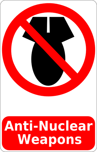 נשק נגד נשק גרעיני לחתום בתמונה וקטורית