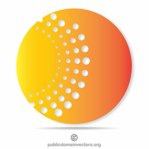 Beyaz noktalı dairesel logo
