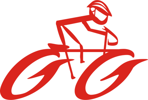 إلى الأمام تتحرك ركوب الدراجات شعار قصاصة الفن