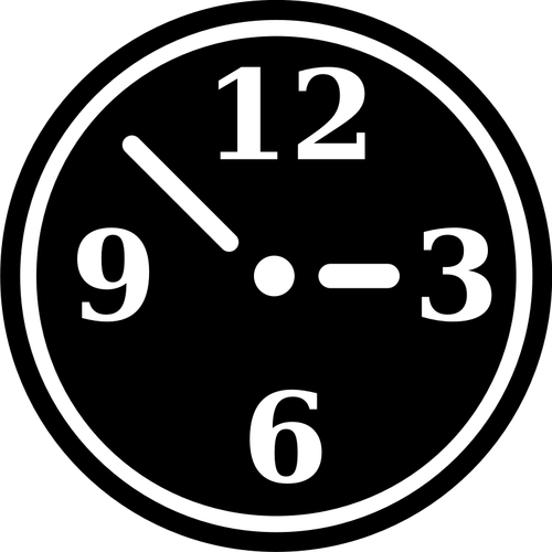काले और सफेद मैनुअल घड़ी के प्रतीक के ड्राइंग वेक्टर