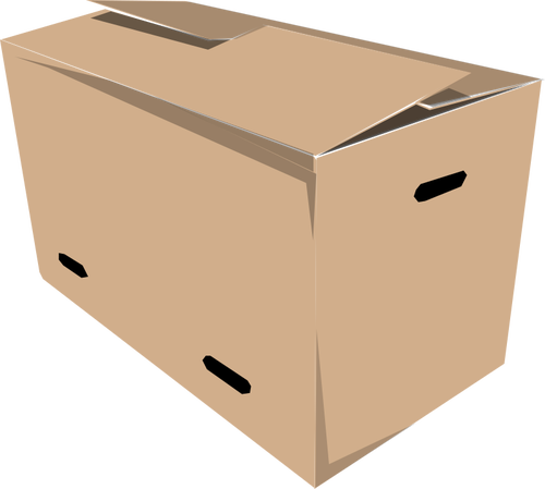 Imagine vectorială de abia închisă cutie de carton