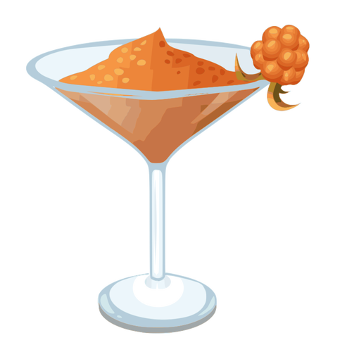 Vektorikuva juomalasista oranssilla cocktaililla