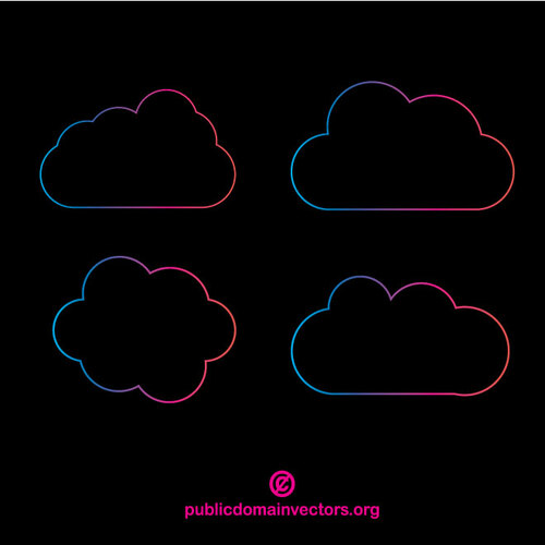 Logotipos da silhueta das nuvens