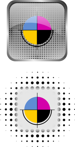 Vetor desenho do ícone definido para a paleta de cores CMYK