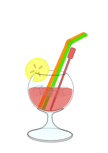 Vector tekening van cocktail in glas