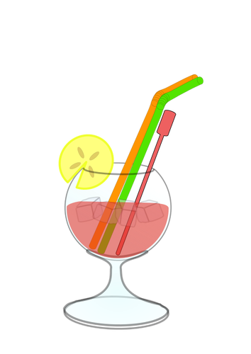 Vector drawing of cocktail in glass