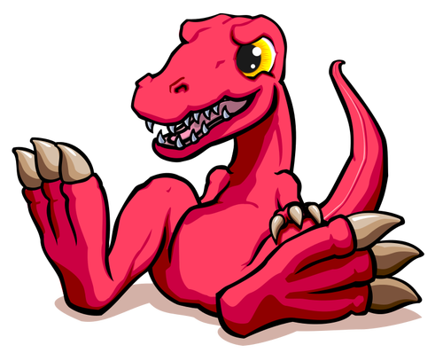 Röd tecknad dragon