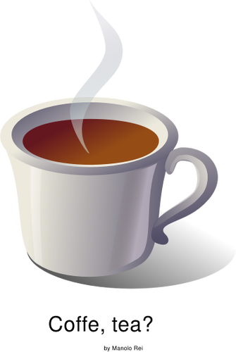 Kaffee oder Tee Aufkleber Vektorgrafik