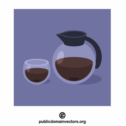 Kávová konvice a šálek na kávu
