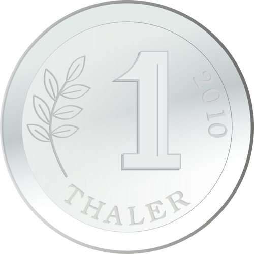 Jedna moneta srebrny wektor
