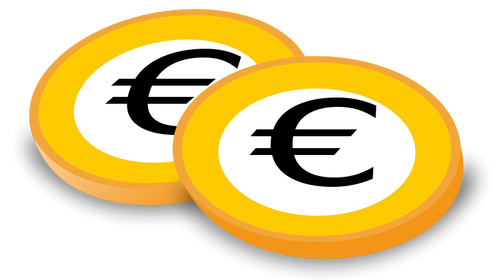 वेक्टर ग्राफिक्स यूरो के सिक्के
