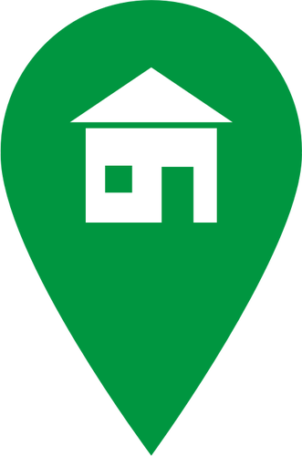 Vector de la imagen del puntero ubicación con signo casa