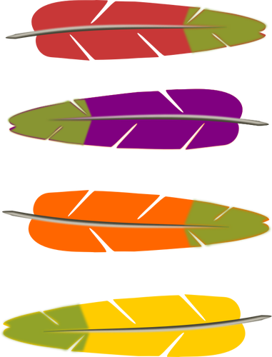 Gráficos vetoriais de penas coloridas