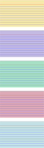 Imagem de cartões de índice de cor cinco