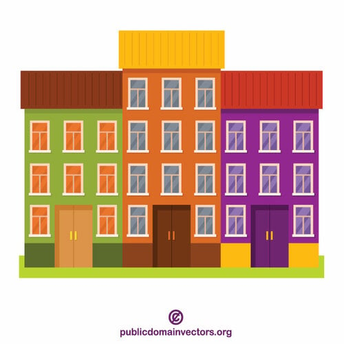 Edifícios de apartamento coloridos