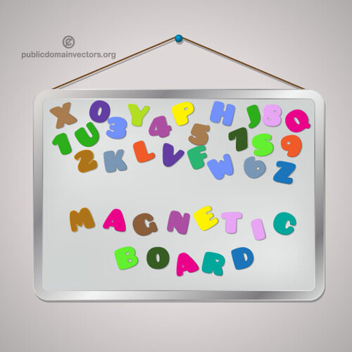 Bulletin board with letters