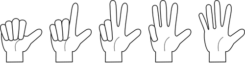 Rekenen op de vingers vector afbeelding