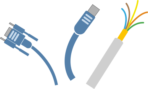 Počítačové kabely USB Vektor Klipart