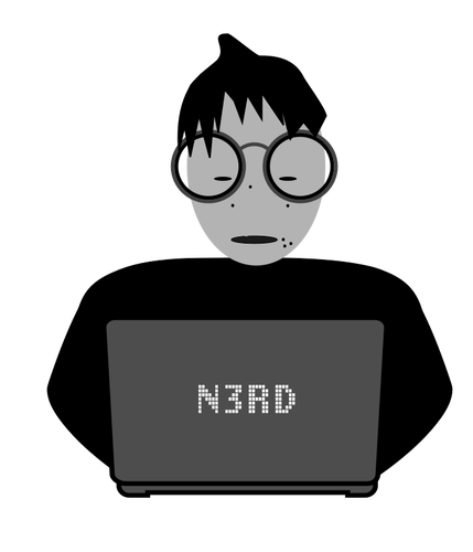 Immagine vettoriale del computer nerd