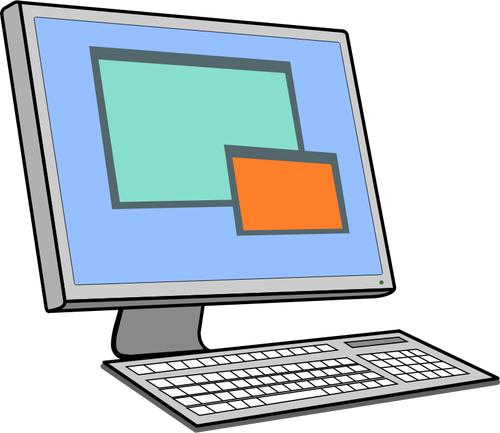 Gambar vektor layar dan keyboard