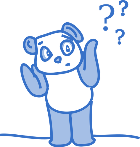 Panda cartoon character in pastel blue vector clip art
