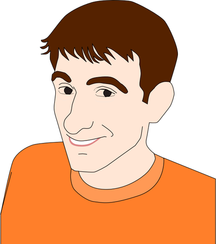 Vector bildet av smilende unge mannen avatar