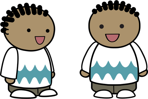 Vector drawing of cornrows characters