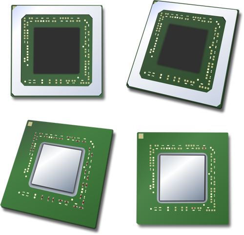 Vier CPUs Vektor-Bild