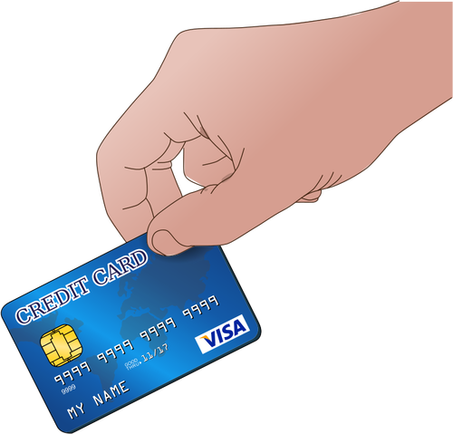 שימוש בכרטיס אשראי בתמונה וקטורית