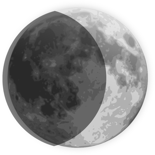 Vector tekening van weerbericht kleur symbool voor wassende maan