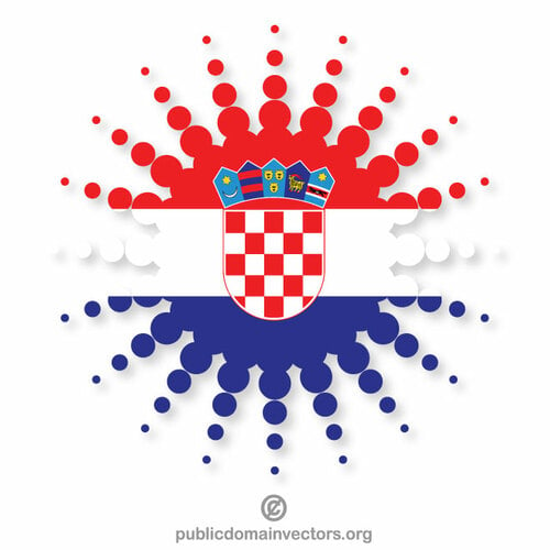 Kroasia bendera halftone desain