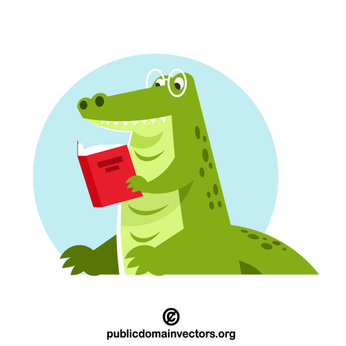 Krokotiili lukee kirjaa