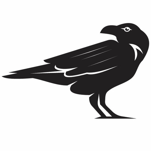 Silhouette di uccello corvo