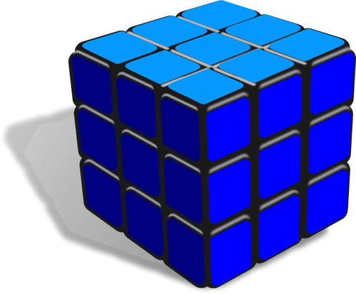 Dessin vectoriel de bleu de cube Rubik