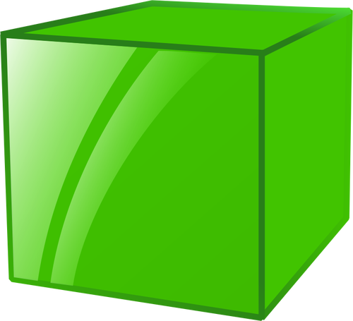 Gráficos vectoriales cubo verde reflectante