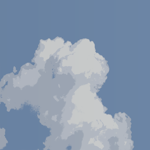 नीले आसमान पर बड़े सफेद बादल