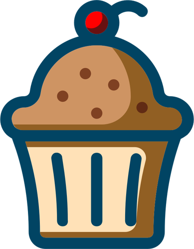 Vector illustratie van een eenvoudige pictogram voor cup cakes