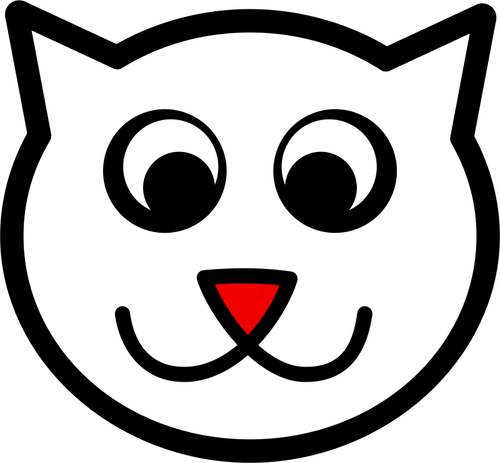 लाल नाक के साथ एक बिल्ली के वेक्टर क्लिप आर्ट