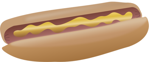 Hot dog dengan mustard vektor klip seni
