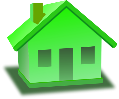 Grünes Haus-Symbol-Vektor-Bild