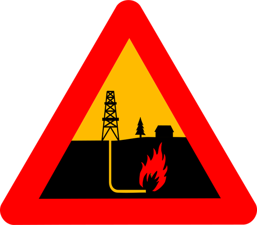 ADVERTENCIA shale gas vector de señal